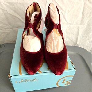 Life Stride Women's Red Velvet Shoes